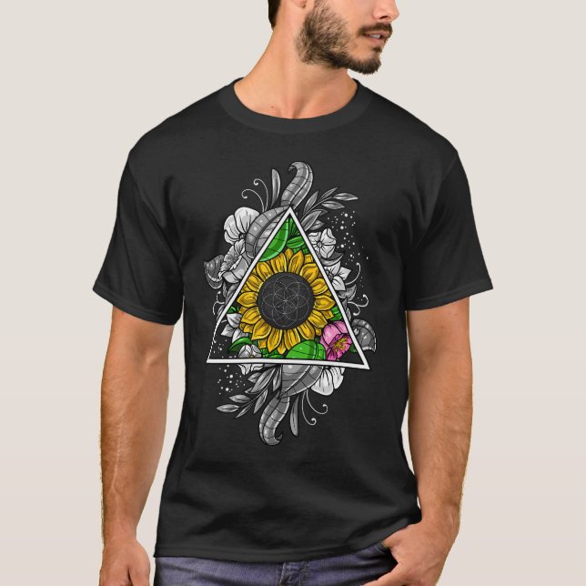 Camiseta Girasol de Geometría Sagrada (Anverso)