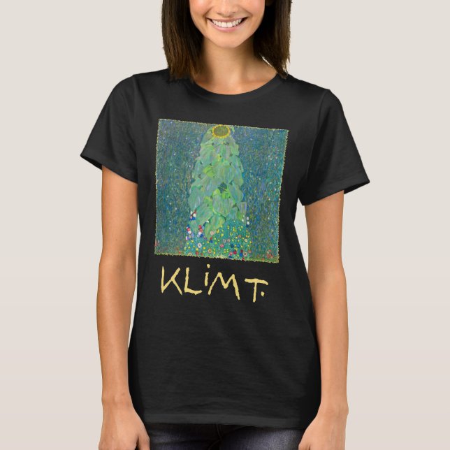 Camiseta Girasol de Klimt, flores antiguas Art Nouveau (Anverso)