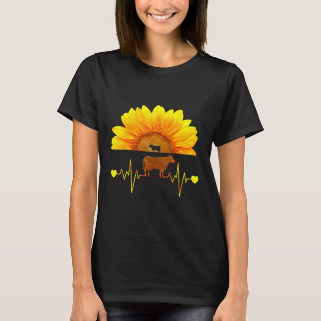 Camiseta Girasol de vaca gráfico para vaca (Anverso)
