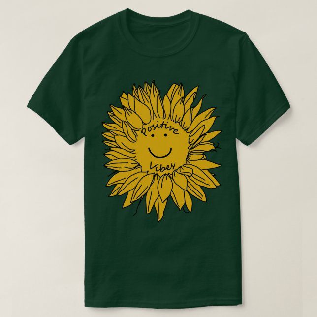 Camiseta Girasol de vibraciones positivas (Diseño del anverso)