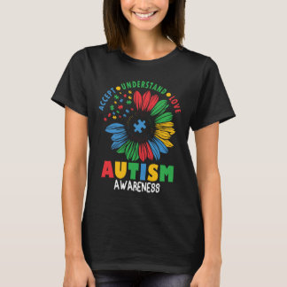 Camiseta Girasol del rompecabezas de la conciencia del auti