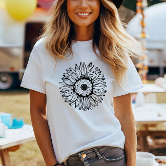 Camiseta Girasol dibujado a mano