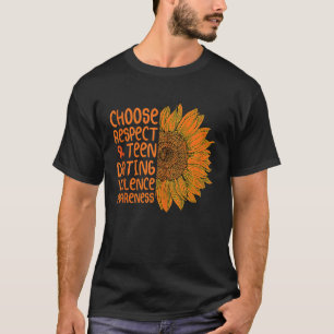Camiseta girasol elegir respetar la violencia de pareja ado