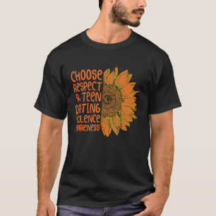 Camiseta girasol elegir respetar la violencia de pareja ado