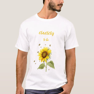 Camiseta Girasol en acuarela con mariposas Futuro papá