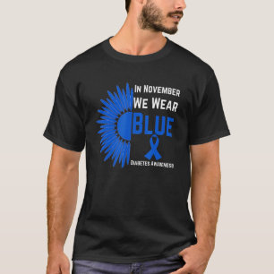 Camiseta Girasol En Noviembre Usamos Diabetes Azules Awaren