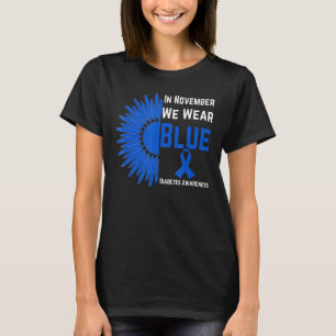 Camiseta Girasol En Noviembre Usamos Diabetes Azules Awaren