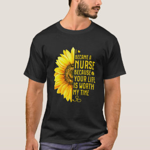 Camiseta Girasol Enfermera Lindo Cuidado Día de la Madre Mu