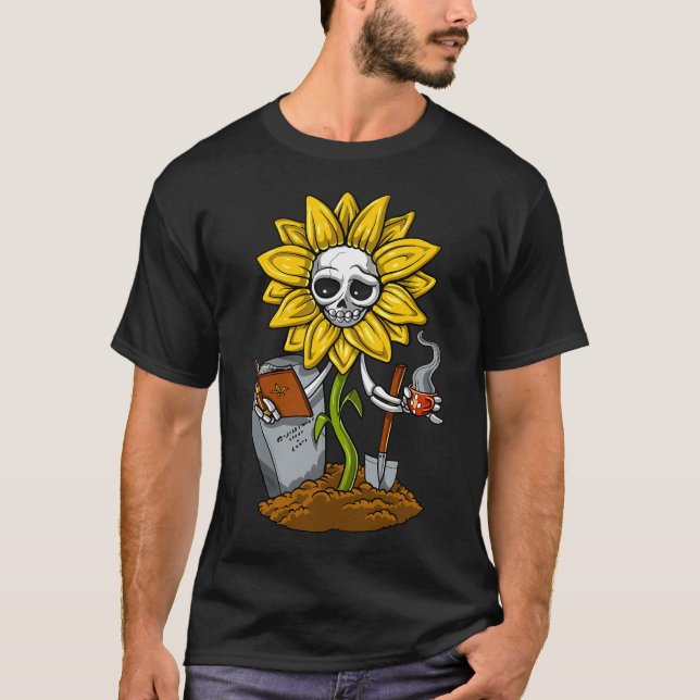 Camiseta Girasol Esqueleto Hippie (Anverso)
