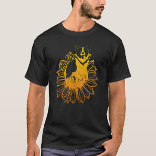 Camiseta Girasol Flor de Sol Girasol Perro Hippie Border Co
