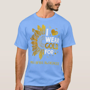 Camiseta Girasol I Usa Cinta Dorada Spina Bifida Awarenes