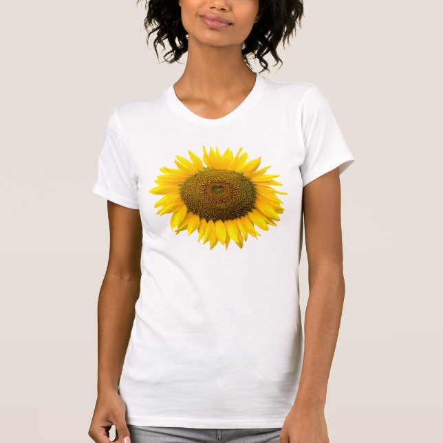 Camiseta Girasol, interior del corazón/camiseta de las (Anverso)