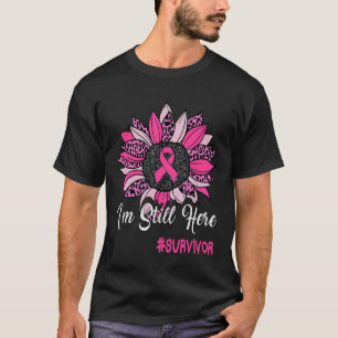Camiseta Girasol Lazo Rosa Sigo Aquí Cáncer de Mama