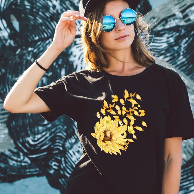 Camiseta girasol mariposa (Subido por el creador)