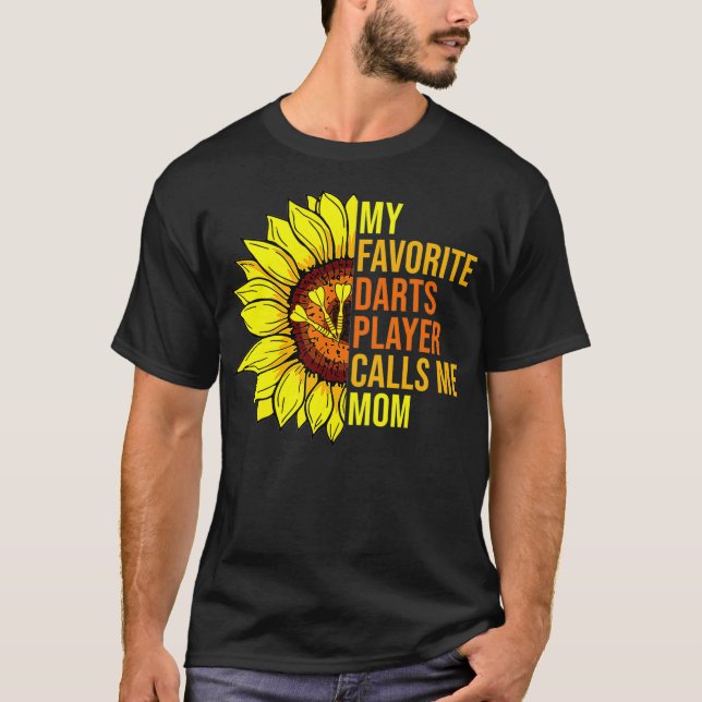 Camiseta Girasol Mi jugador favorito de dardos me llama mam (Anverso)