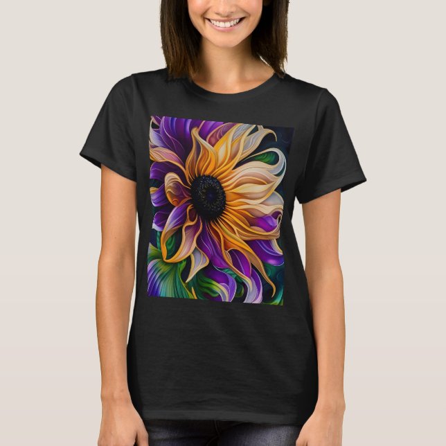 Camiseta Girasol morado y dorado (Anverso)