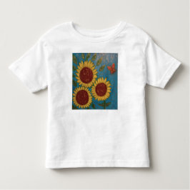Camiseta girasol para los niños pequeños