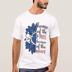 Camiseta Girasol patriótico: Hogar de los Libres