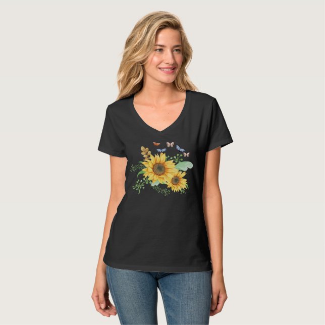 Camiseta girasol primavera (Anverso completo)