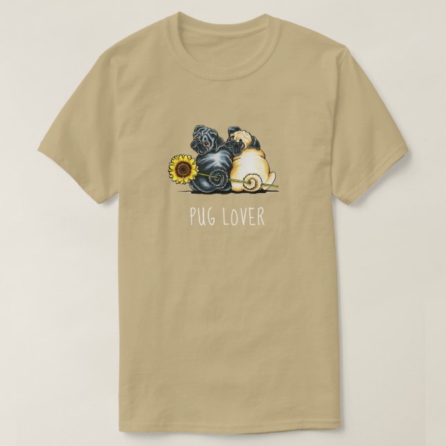 Camiseta Girasol Pug Lover (Diseño del anverso)