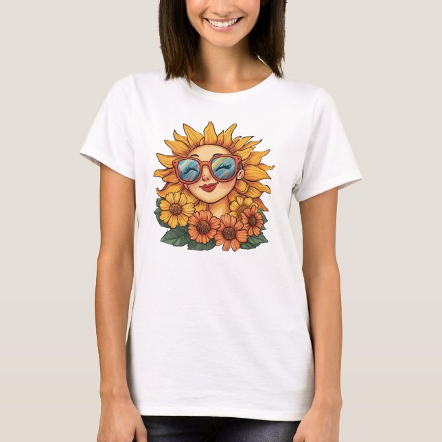 Camiseta Girasol : Radiar positividad y empapar en el sol (Anverso)