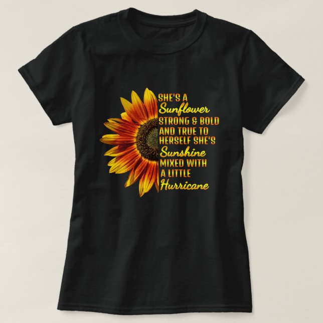 Camiseta Girasol, sol, huracán, Bonito  (Diseño del anverso)