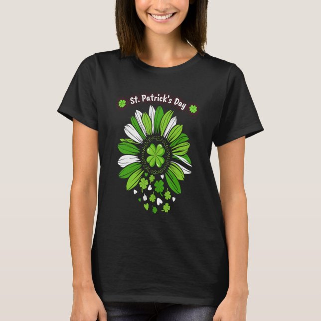 Camiseta Girasol  Trébol  Día de San Patricio (Anverso)