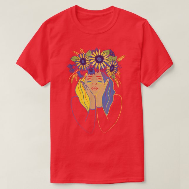Camiseta Girasol Ucrania Mujer ucraniana Chica de bandera u (Diseño del anverso)