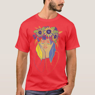Camiseta Girasol Ucrania Mujer ucraniana Chica de bandera u