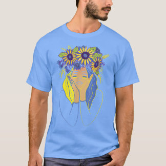 Camiseta Girasol Ucrania Mujer ucraniana Chica de bandera u