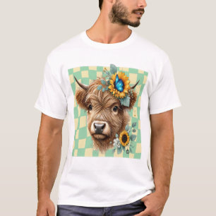 Camiseta Girasol Vaca Png, Lindo Highland Cow
