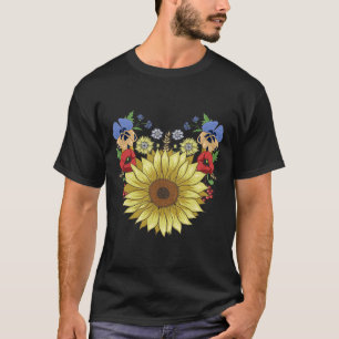 Camiseta Girasol y amapolas divertido floral Ucrania Ukrain