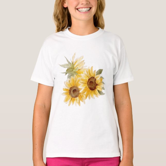 Camiseta Girasoles Acuarela (Anverso)