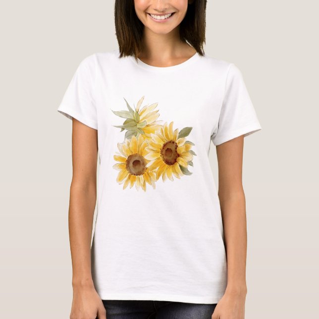Camiseta Girasoles al Acuarela (Anverso)
