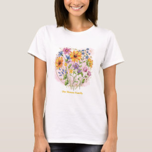 Camiseta Girasoles al aguarela, flores silvestres