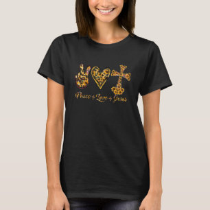 Camiseta Girasoles De Cuero De Vaca Fe Cruz Paz Cristiana A