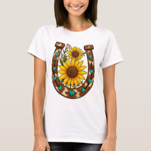 Camiseta Girasoles de herradura rústica Floral campestre