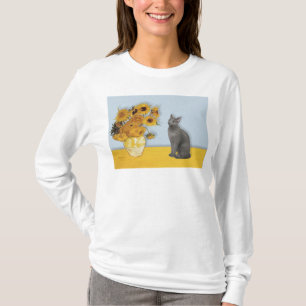 Camiseta Girasoles - gato Azul Ruso