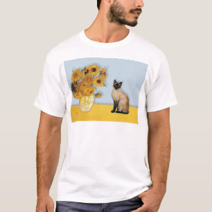 Camiseta Girasoles - gato siamés Seal Point
