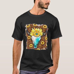 Camiseta Girasoles occidentales Lechuza Vaca Toro Cráneo Va