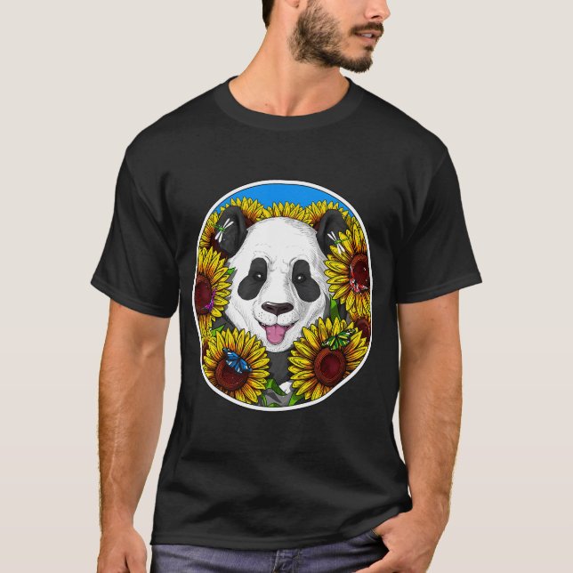 Camiseta Girasoles Oso Panda (Anverso)