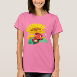 Camiseta Girasoles soñolientos de la mariquita de la