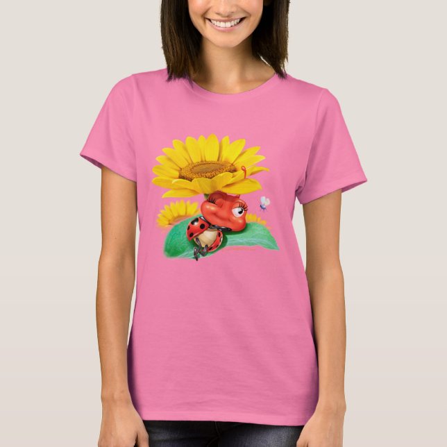 Camiseta Girasoles soñolientos de la mariquita de la (Anverso)
