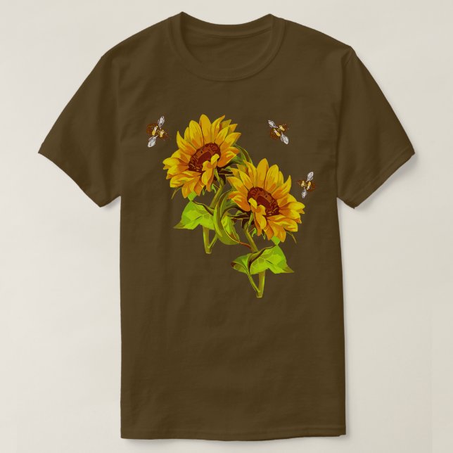 Camiseta Girasoles y abejas Verano Girasol Salven las abeja (Diseño del anverso)
