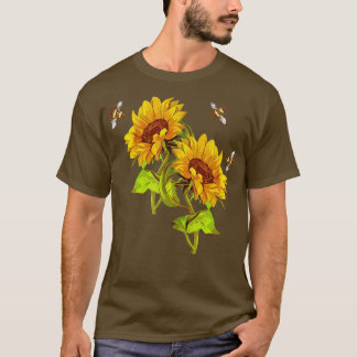 Camiseta Girasoles y abejas Verano Girasol Salven las abeja