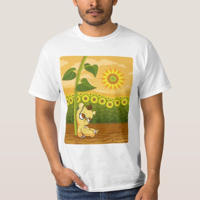 Camiseta Girasoles y oso de Kawaii (Anverso)