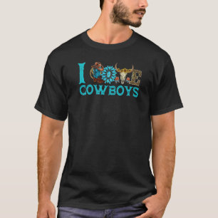 Camiseta Girassol de Amo Vaqueros Para Mujer Cráneo de Vaca