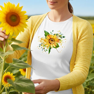 Camiseta Girassol y libélula salpican otoño
