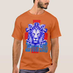 Camiseta Gird Your Lions Diversión Textos Inglés Idiom Azul