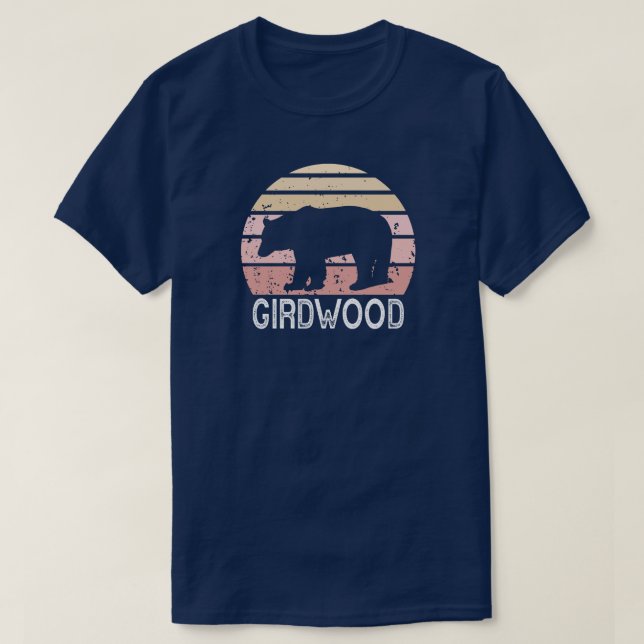 Camiseta Girdwood Alaska Retro Bear (Diseño del anverso)